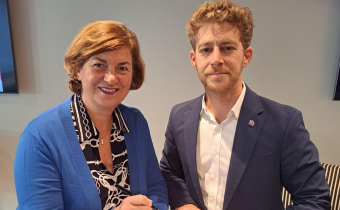 Sandra LE GRAND présidente de  Entreprendre Pour Apprendre Île-de-France et Bastien BRUNIS président du MEDEF 93 94